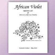 2020 African Violet Master List of Species and Cultivars