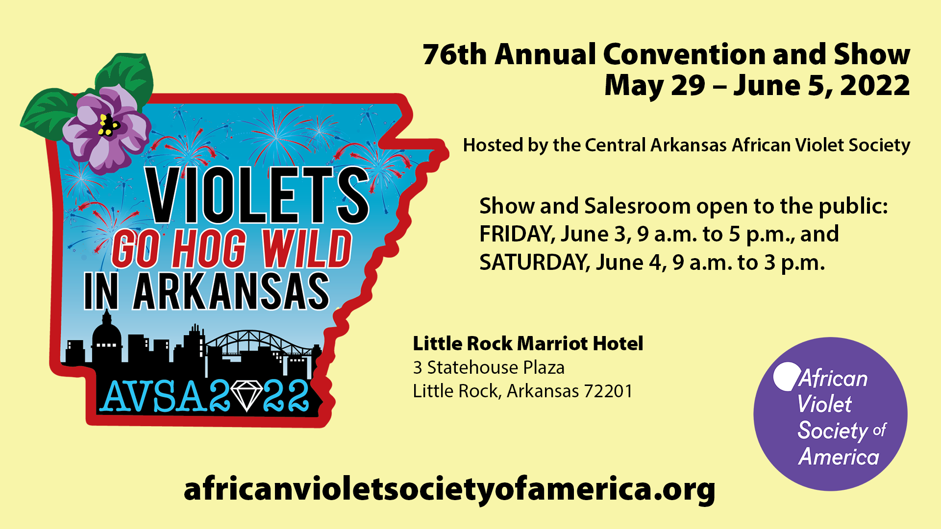 Invite to 2022 AVSA Convention in Little Rock